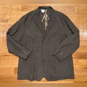 Tre Vero Dark Brown Lightweight Jacket Size XXL Silk/Linen/Rayon